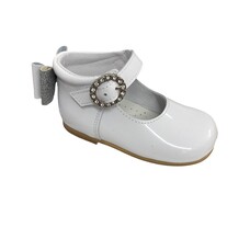 Andanines Andanines White Patent Glitter Bow Shoe - 192830 - SIZE 21