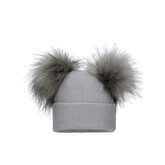 Pom Pom Envy Pom Pom Envy Grey Double Pom Pom Hat