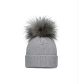 Pom Pom Envy Pom Pom Envy Grey Single Pom Pom Hat