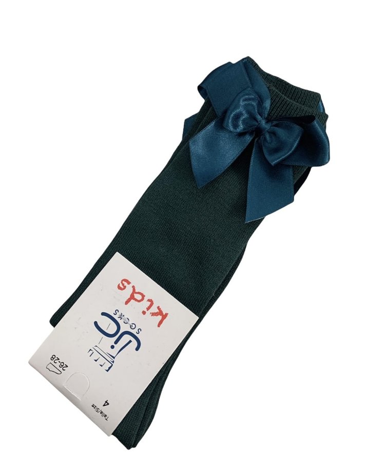 JC Socks JC 52803 Green Double Bow Sock