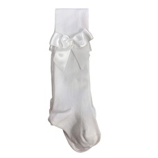 JC Socks JC Socks 47300 White Double Bow Tight