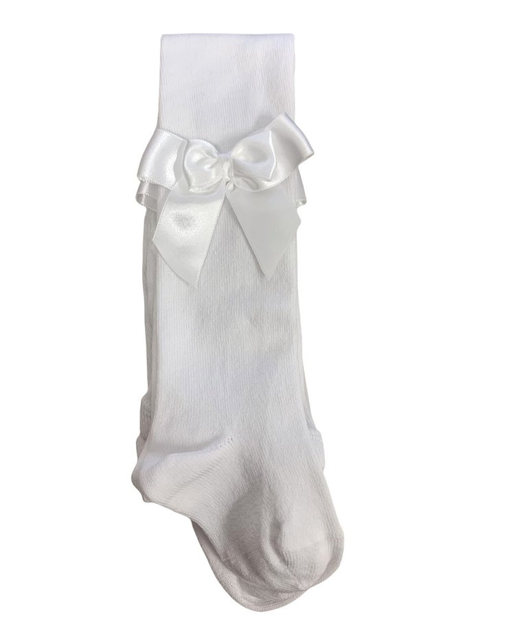 JC Socks JC Socks 47300 White Double Bow Tight