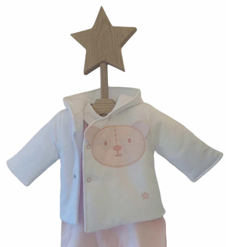 Little Lads & Ladies Little Lads & Ladies Pink Bear Front Jacket LL09