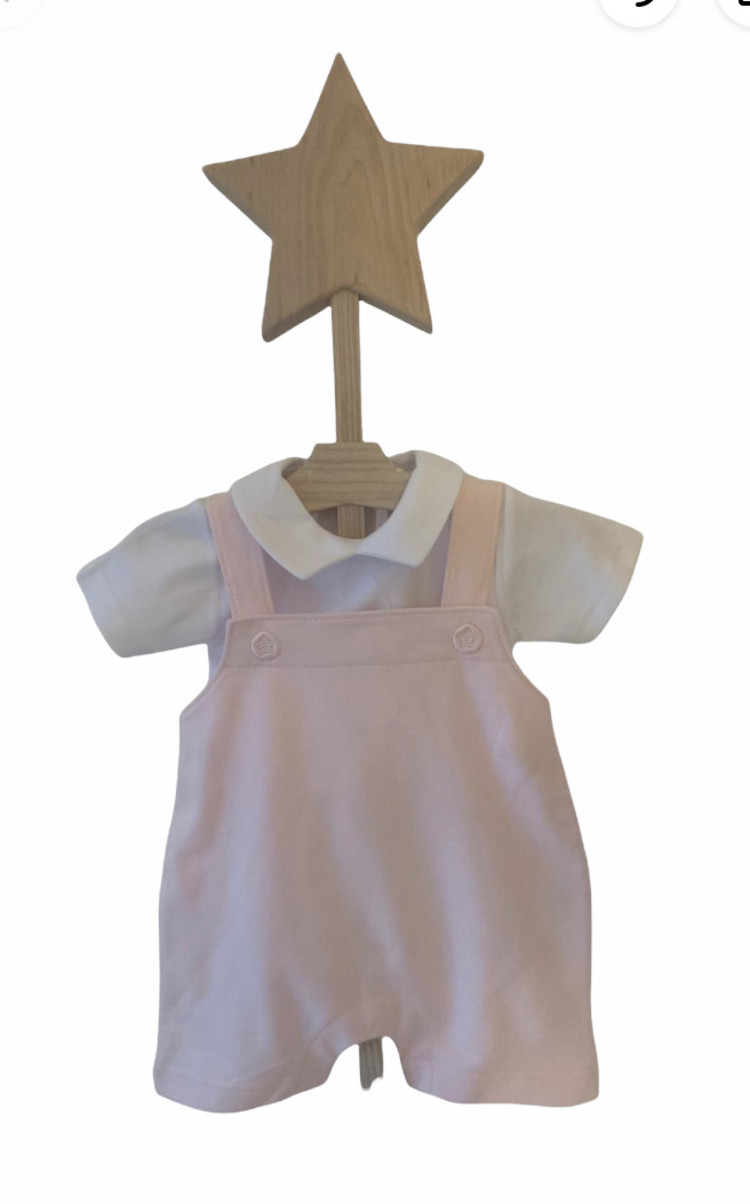 Little Lads & Ladies Little Lads & Ladies Pink Bear Bum Dungaree Set LL08