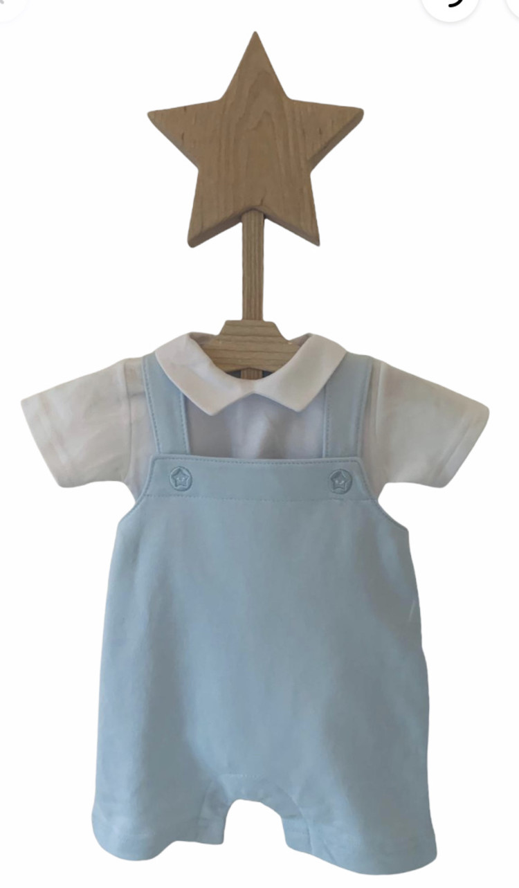 Little Lads & Ladies Little Lads & Ladies Blue Bear Bum Dungaree Set LL08