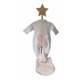 Little Lads & Ladies Little Lads & Ladies Pink Rabbit Bottom Babygrow