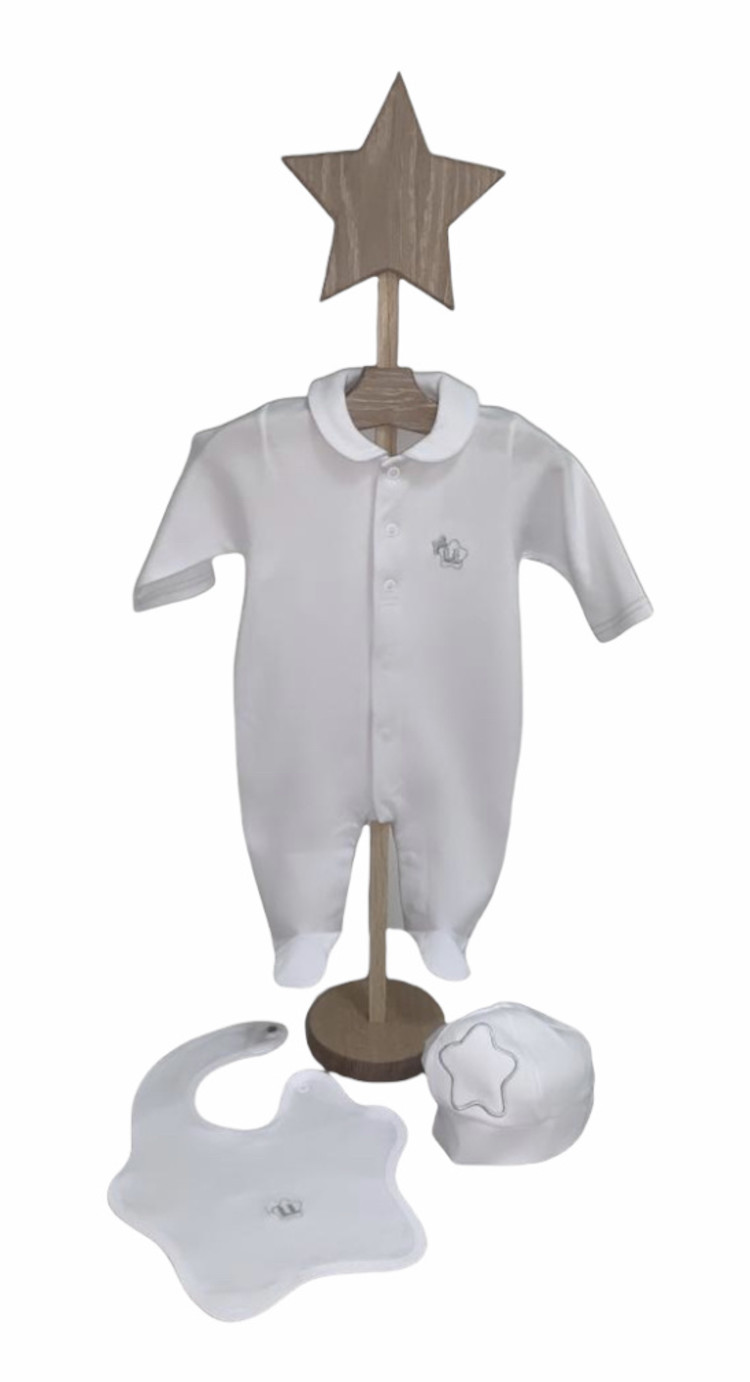 Little Lads & Ladies Single White Bottom Star LL02