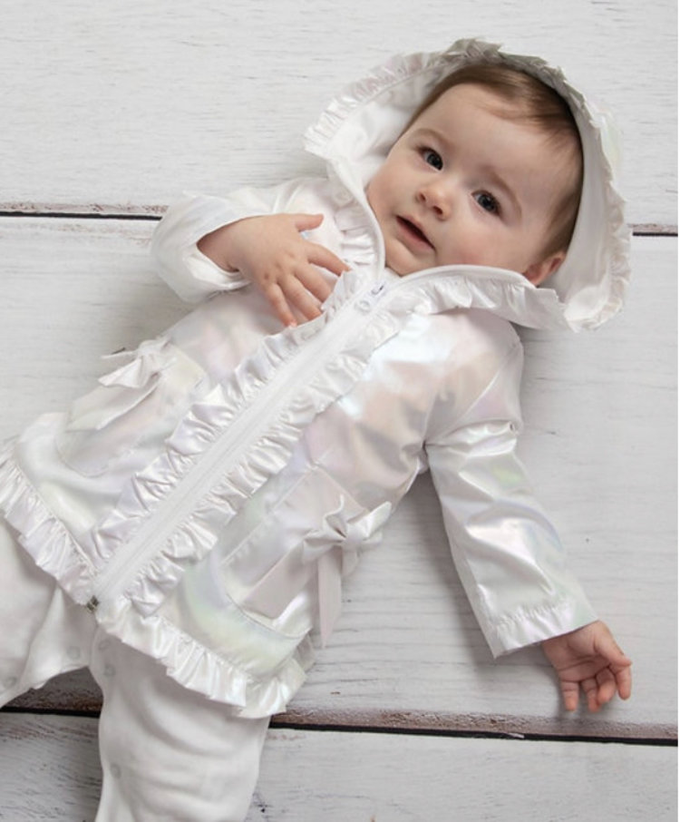 Caramelo White Ruffle Coat - 262310 SS22 - age 2-3