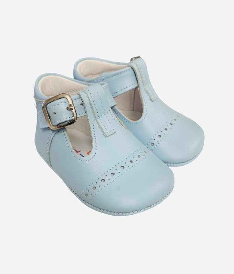 Andanines Andanines Blue Leather Pram Shoe - 221025