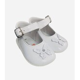 Andanines Andanines White Patent Butterfly Pram Shoe - 221033