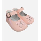 Andanines Andanines Pink Patent Butterfly Pram Shoe - 221033