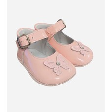 Andanines Andanines Pink Patent Butterfly Pram Shoe - 221033
