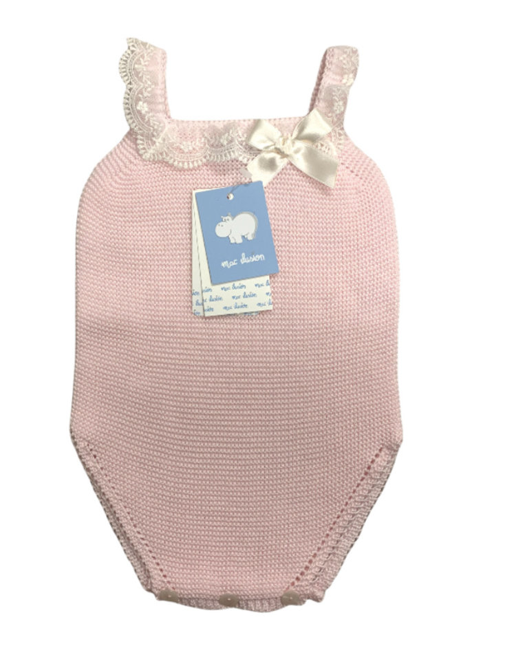 Mac Ilusion Macilusion Girls Knit Romper with Bow - 12 MONTHS