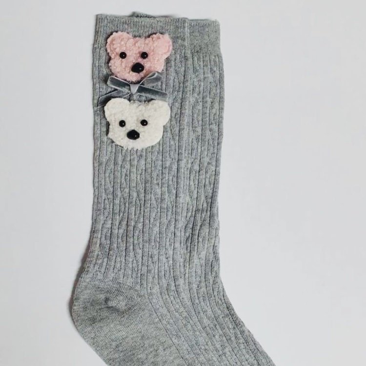 DAGA Daga Grey Sock with Teddy - MEDIUM (5-8Y)