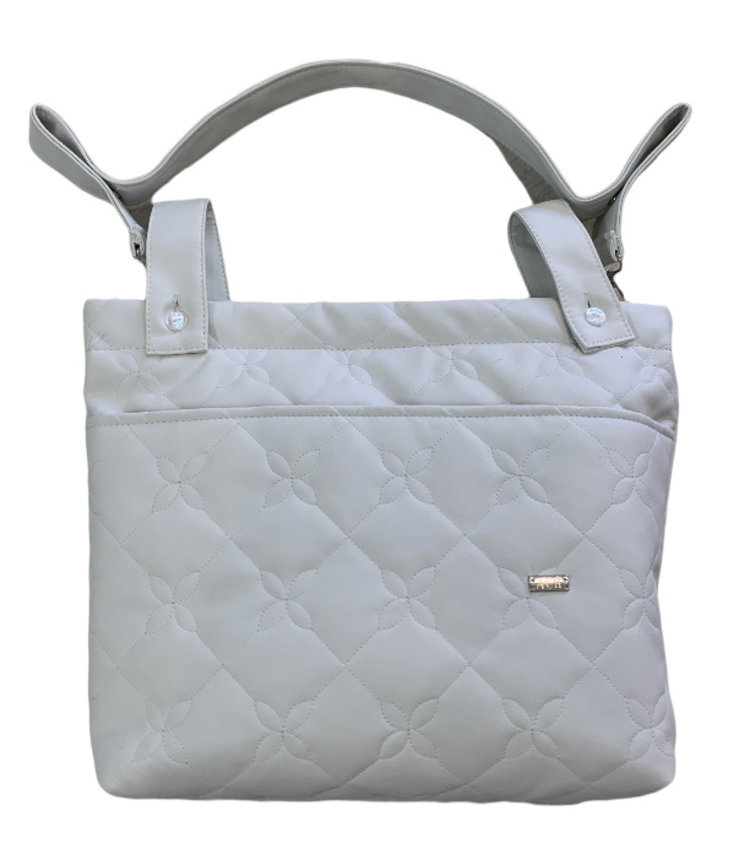 ACH White Leatherette Quilted Jacket