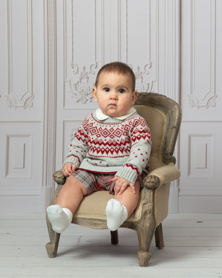 Caramelo AW22 Fairisle Baby Short Set - 1013100
