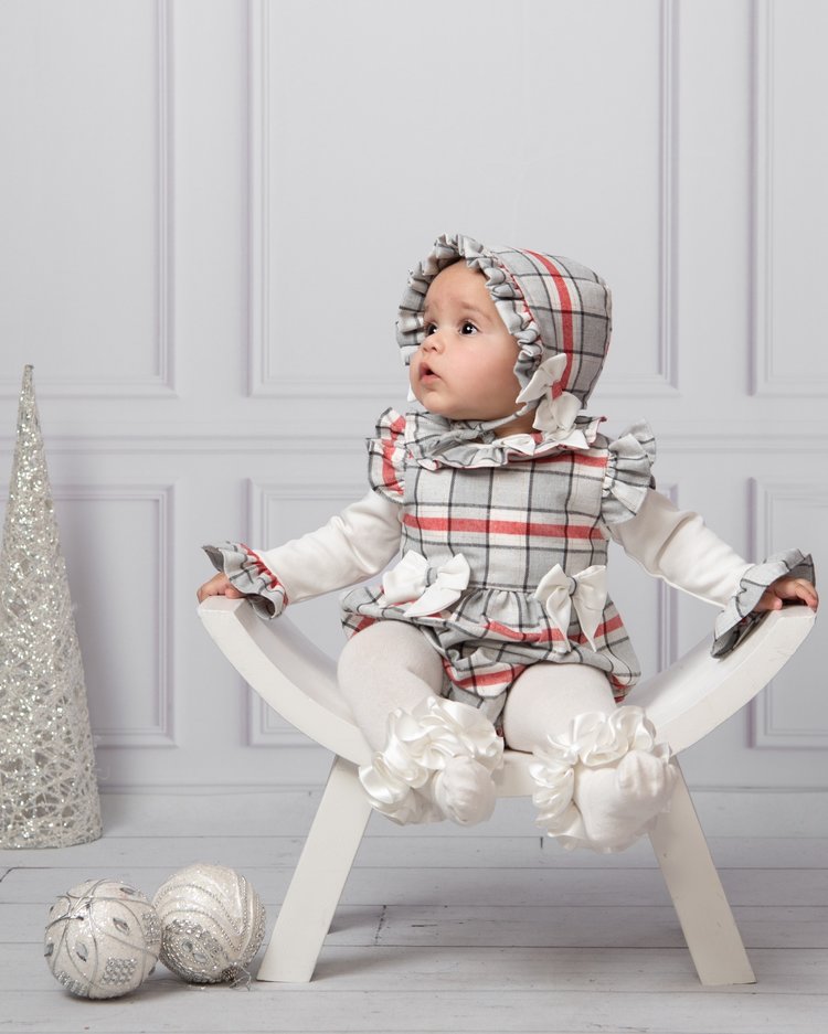Caramelo AW22 Check Frill Romper - 0315101- 9-12 MONTHS