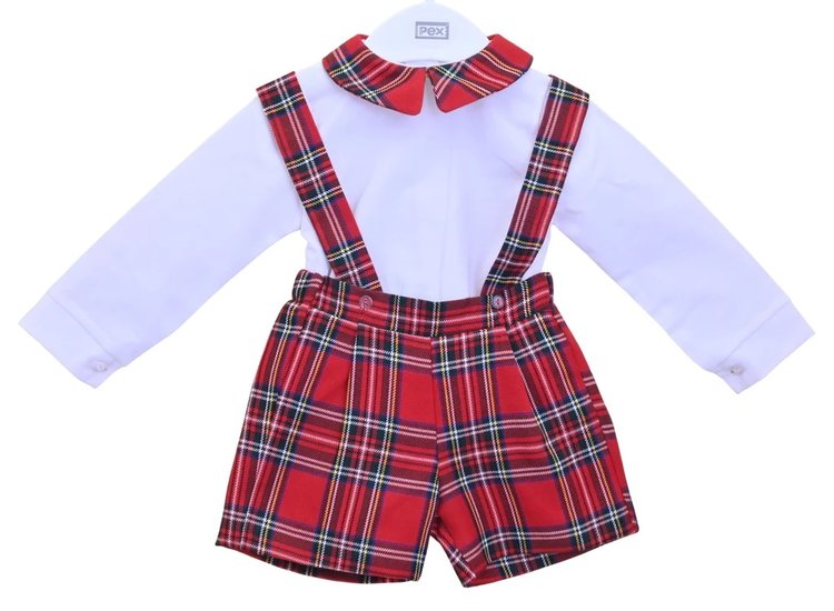 Pex Pex AW23 Rory Tartan Romper Set- 6 MONTHS