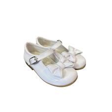 Andanines Andanines White Patent Bow Shoe - 222501