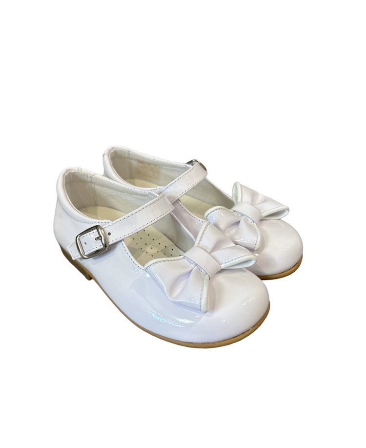 Andanines Andanines White Patent Bow Shoe - 222501