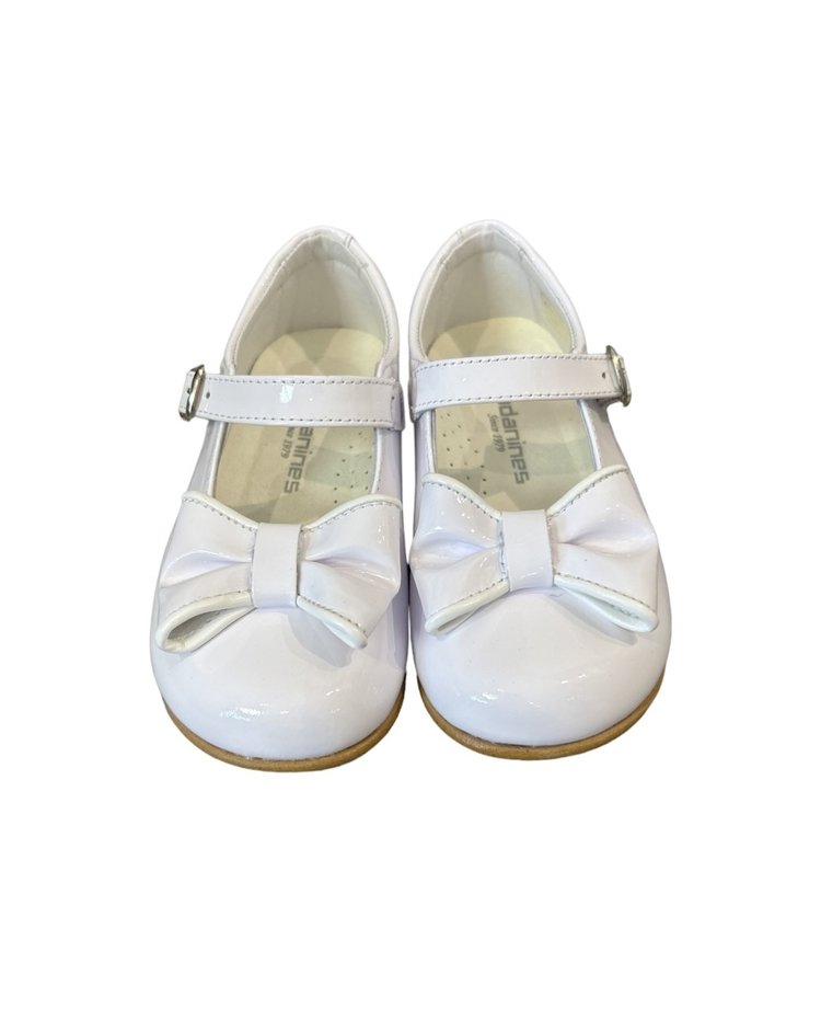 Andanines Andanines White Patent Bow Shoe - 222501