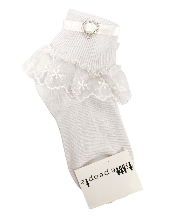 Little People Little People Diamante Heart Sock - 4004