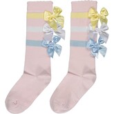 ADee A'Dee SS23 Viola Triple Bow Knee High Sock - AGE 5-6