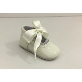 TNY Girls Pram Shoes With Ribbon Laceup