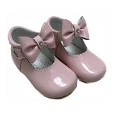 Andanines Girls Pink Patent Bow Shoe - 231272