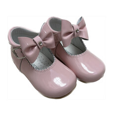 Andanines Girls Pink Patent Bow Shoe - 231272
