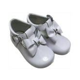 Andanines White Patent Bow Girls Shoes - 231270