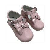Andanines Girls Pink Patent Bow Shoe- 231270