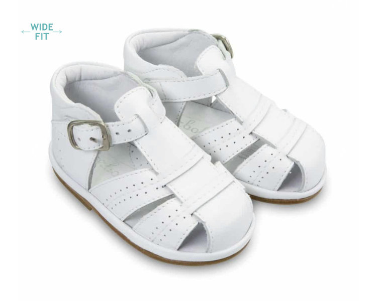Borboleta Borboleta Augusto White Leather Boys Sandals - SIZE 26