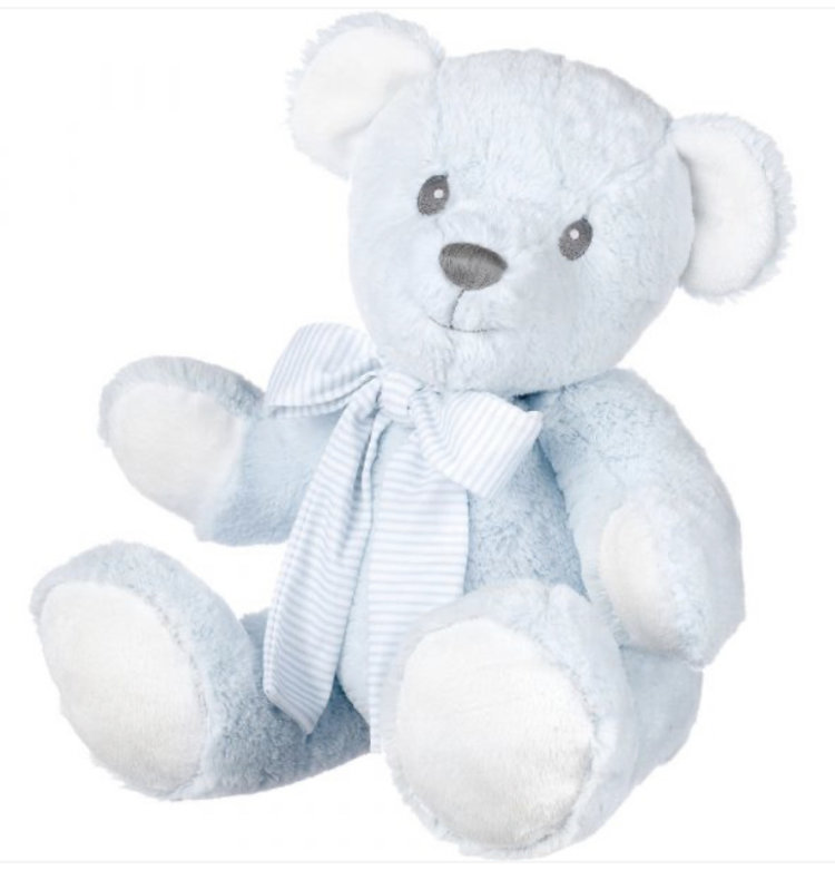 Pale Blue Teddy Bear Rattle - 18 CM