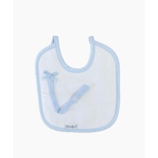 Little Star Little Star Bib with Dummy Holder - Blue