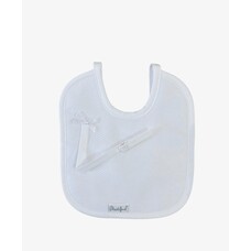 Little Star Little Star Bib with Dummy Holder - White