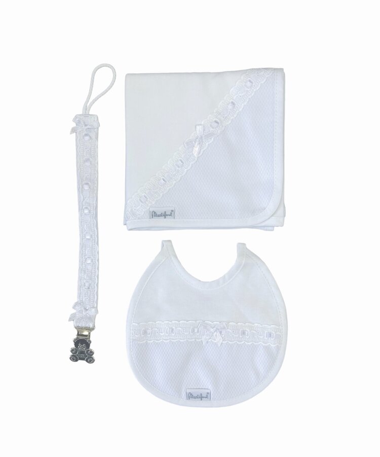Little Star Little Star Baby Bib Gift Set - White
