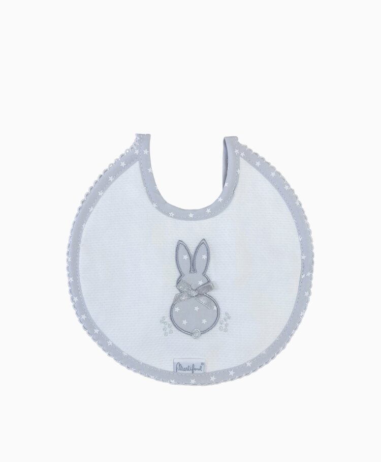Little Star Little Star Bunny Bib - Grey