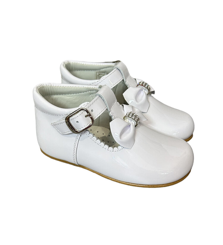 Andanines Andanine T Bar Bow Patent Shoe 232260