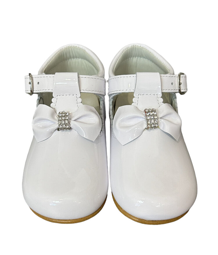 Andanines Andanine T Bar Bow Patent Shoe 232260