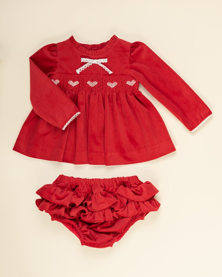 Caramelo AW23 Smocked Velour Pant Set - 259127