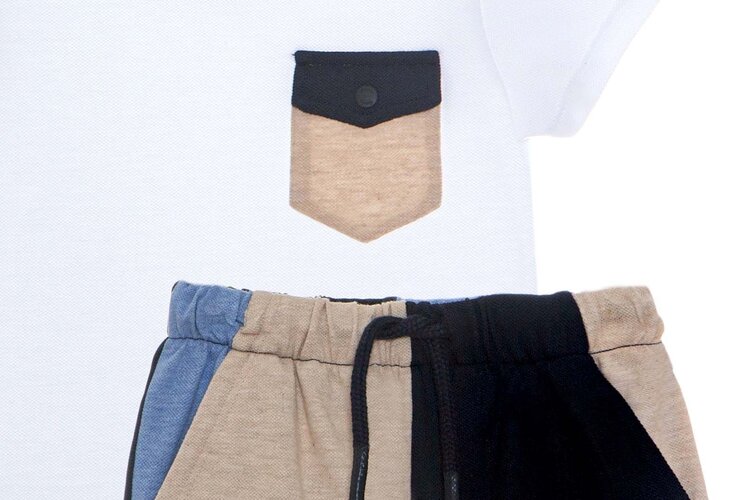 Patachou Patachou SS24 Colour Block Short Set - 3346