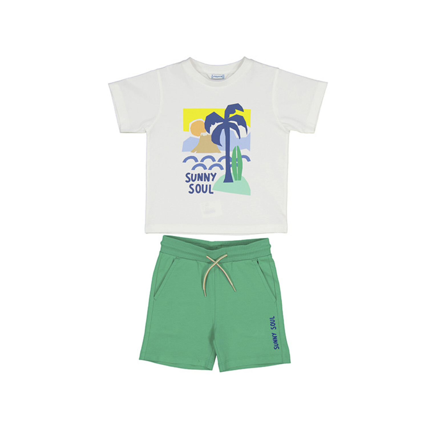 SS24 Mayoral Boys Green 'Sunny Soul' Shorts Set 3602