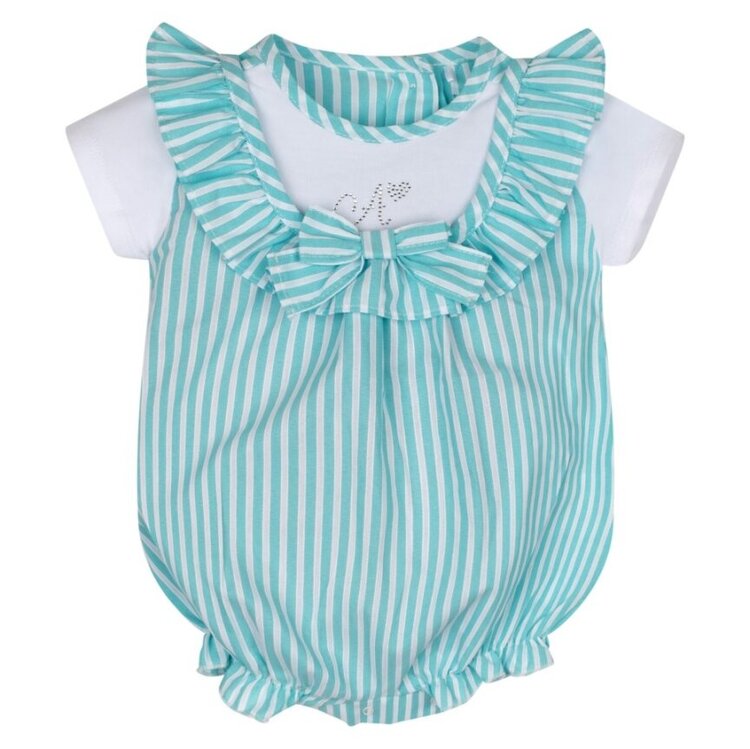 Little A Little A SS24 Kendal Stripe Seersucker Romper