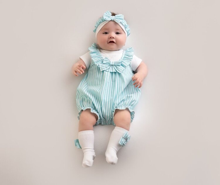 Little A Little A SS24 Kendal Stripe Seersucker Romper