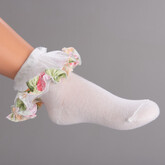 DAGA DAGA 24063 FLORAL TRIM SOCKS SS24 Age 5-7