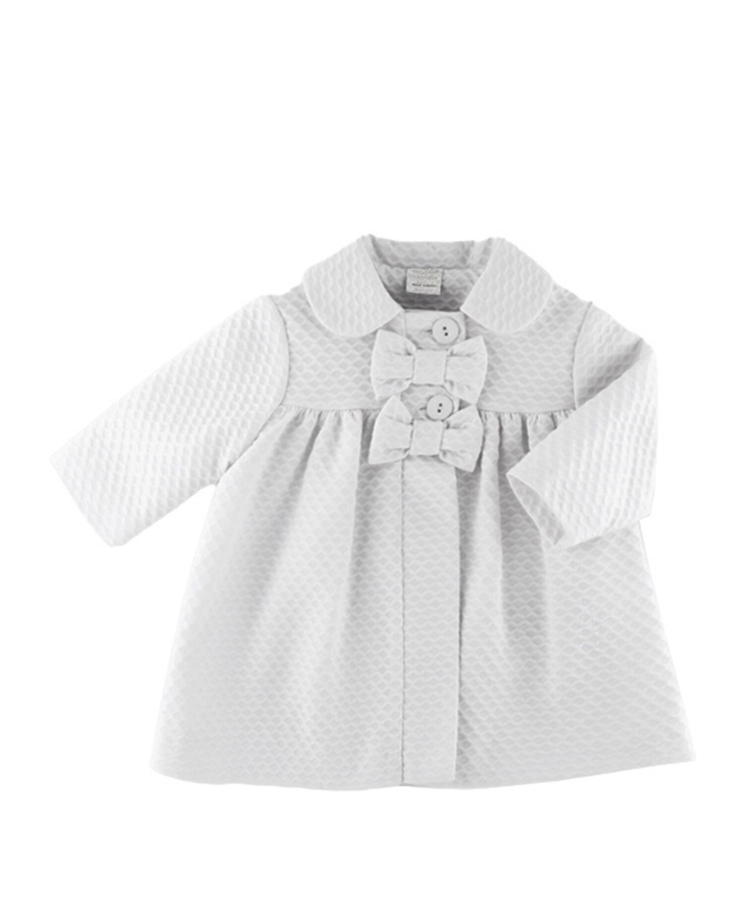 Sardon SS24 Girls Waffle Bow Coat 24LA-419 Bubbles Childrenswear