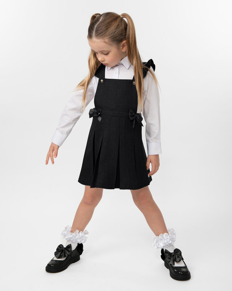 Caramelo BTS AW24 Pleated Pinafore with Bow - 342143