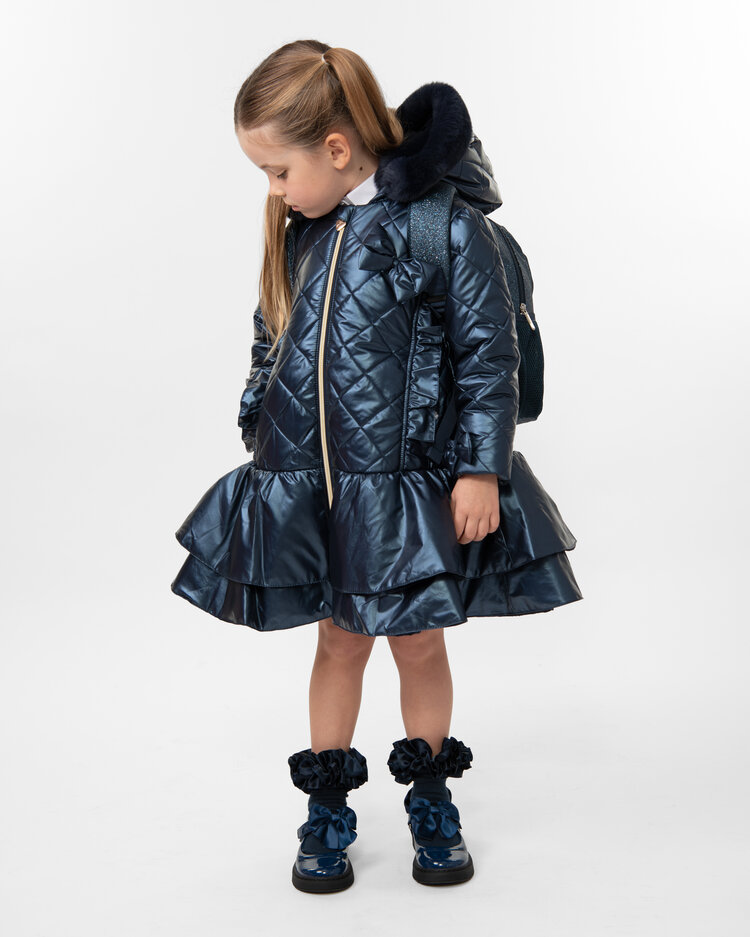 Caramelo BTS AW24 Quilted Coat with Bow - 342340