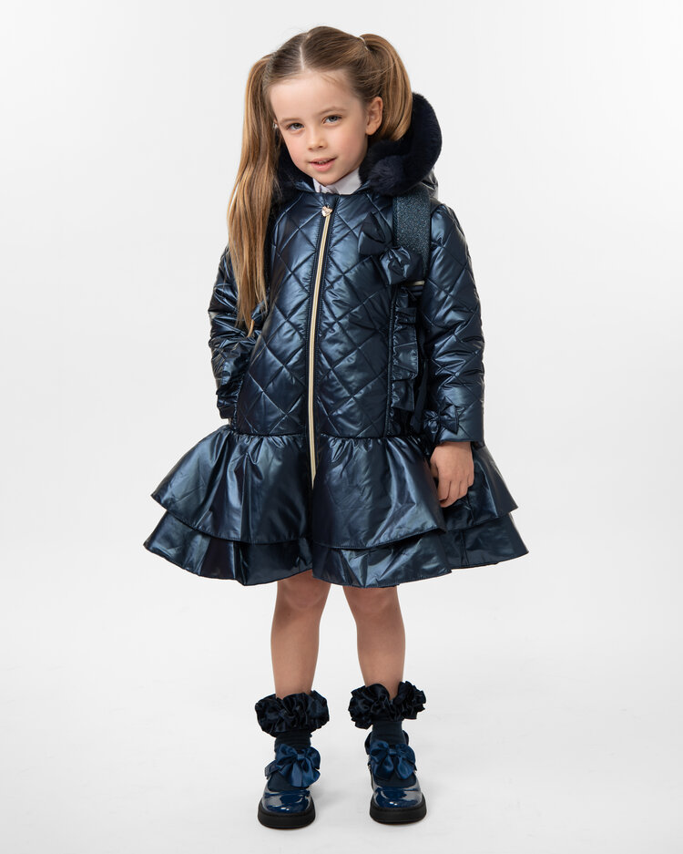 Caramelo BTS AW24 Quilted Coat with Bow - 342340